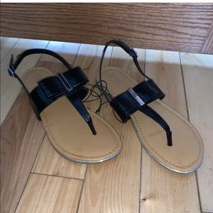 ANA Senna Black Women’s Bow Sandals Sz. 10